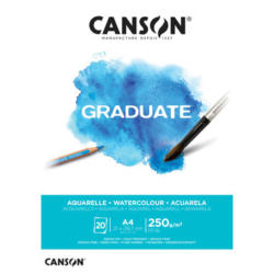 CANSON Graduate Aquarelle A4 400110374 20 flles, blanc, 250g