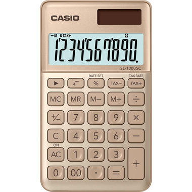 CASIO Calculatrice BIC SL1000SCG 10 chiffres or