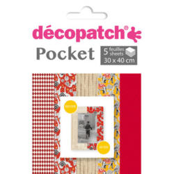 DECOPATCH Carta Pocket Nr. 27 DP027C 5 fogli di 30x40 cm