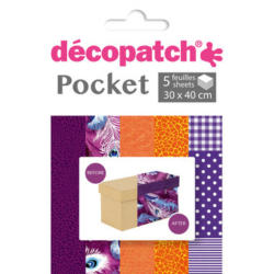 DECOPATCH Papier Pocket Nr. 7 DP007O 5 Blatt à 30x40cm