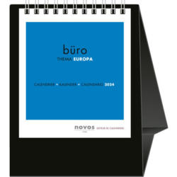 NOVOS Tischkalender Europa 2024 500053 schwarz, 1M/S, 11.5x13.5cm