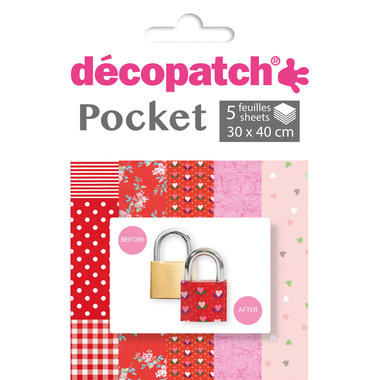 DECOPATCH Carta Pocket Nr. 28 DP028C 5 fogli di 30x40 cm