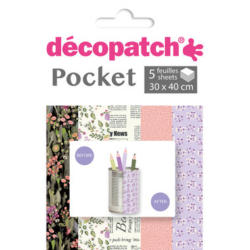 DECOPATCH Papier Pocket Nr. 16 DP016O 5 feuille à 30x40cm