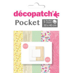 DECOPATCH Papier Pocket Nr. 18 DP018O 5 feuille à 30x40cm