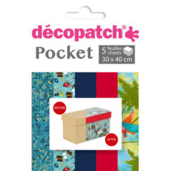 DECOPATCH Carta Pocket Nr. 20 DP020O 5 fogli di 30x40 cm