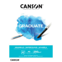 CANSON Graduate Aquarelle A5 400110373 20 flles, blanc, 250g