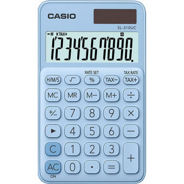 CASIO Calculatrice SL310UCLB 10 chiffres bleu clair