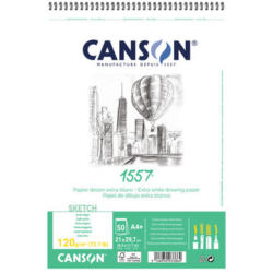 CANSON Skizzenpapier A4 31412A001 120g, weiss 50 Blatt