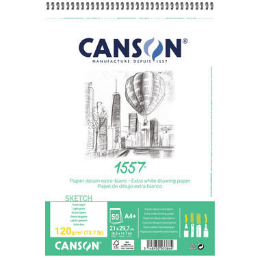 CANSON Carta schizze A4 31412A001 120g, bianco 50 fogli
