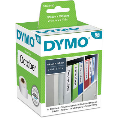DYMO Ordner-Etiketten breit S0722480 permanent 190x59mm