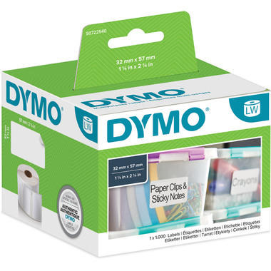 DYMO Étiquettes multi-usages S0722540 non-perm. 57x32mm 1000 pcs.