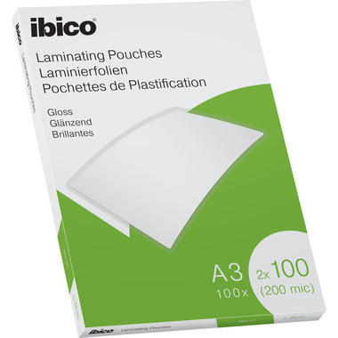 IBICO Pochettes à plastifier A3 627320 brillant, 100my 100 pcs.