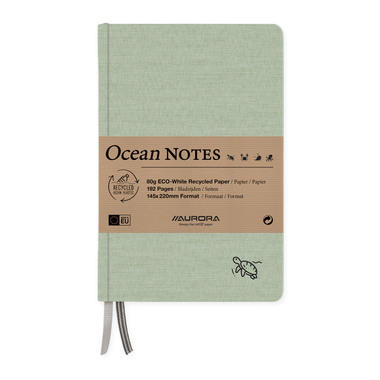 AURORA OCEAN NOTES A5 2396RTG verde, rigati 192 pagine