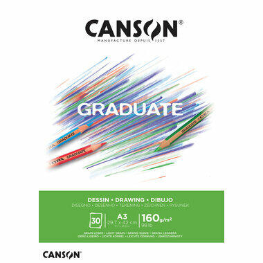 CANSON Graduate Zeichnen A3 400110366 30 Blatt, weiss, 160g