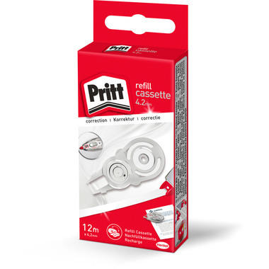 PRITT Cassette refill 4.2mmx12m PRX4H blanc, pour roller correcteur