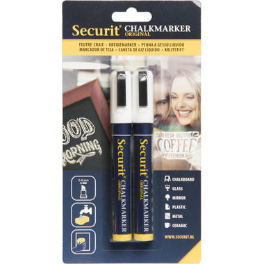 SECURIT Marker Craie 2-6mm BL-SMA510-WT blanc, 2 pcs.
