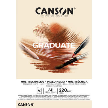 CANSON Graduate Mixed Media A5 400110367 20 flles, beige, 220g