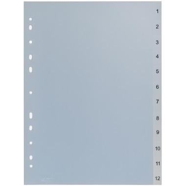 HWB Kunststoff-Register 1-12 3604.44 transparent A4