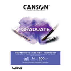 CANSON Graduate Mixed Media A4 400110377 20 flles, blance, 200g