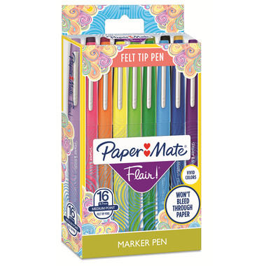 PAPERMATE Nylon Flair penne fibra 2061394 ass. 16 pezzi