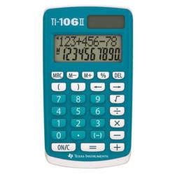 TEXAS INSTRUMENTS Calculatrice école TI-106II 10 chiffres bleu/blanc