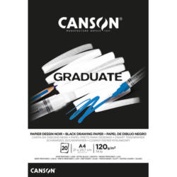 CANSON Graduate papier à dessin A4 400110386 20 flles, noire, 120g