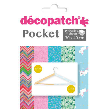DECOPATCH Carta Pocket Nr. 30 DP030C 5 fogli di 30x40 cm