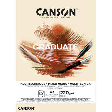 CANSON Graduate Mixed Media A3 400110369 20 flles, beige, 220g