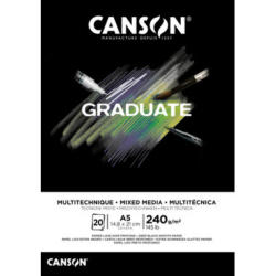CANSON Graduate Mixed Media A5 31250P019 20 flles, noire, 240g