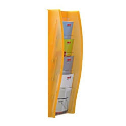 STYRO Wandprospekthalter A4 128-340.0240 orange 4 Fächer