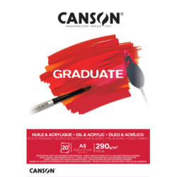 CANSON Graduate l'huile/acryl A5 400110379 20 flles, blance, 290g