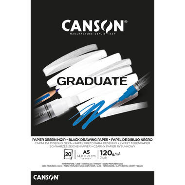 CANSON Graduate blocco da disegno A5 400110385 20 fogl., nero, 120g