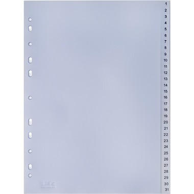 HWB Kunststoff-Register 1-31 3604.49 transparent A4