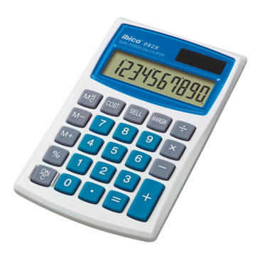 IBICO Calculatrice 082X IB410017 10 chiffres gris/bleu