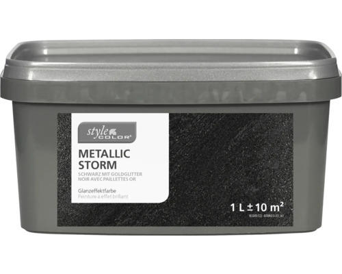 StyleColor METALLIC STORM Glanzeffektfarbe schwarz mit Goldglitter 1 l