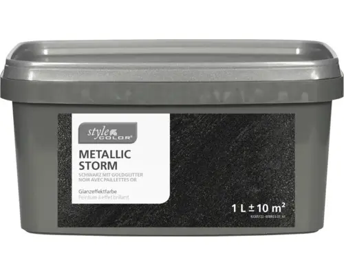 StyleColor METALLIC STORM Glanzeffektfarbe schwarz mit Goldglitter 1 l