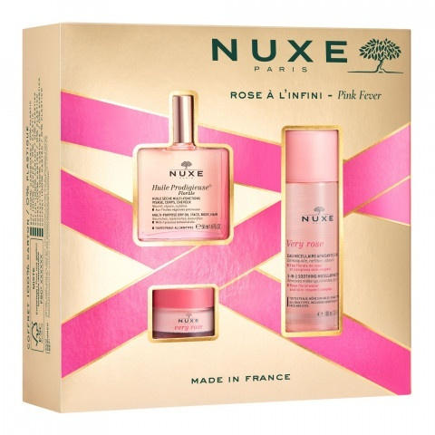 Nuxe Bets Sellers Pink Fever (Флорално сухо масло 50мл. + Балсам за устни 15г. + Very Rose мицеларна вода 100мл.)