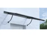 Hornbach Vordach ARON Pultform Paris VSG 150x95 cm anthrazit inkl. Konsole R und Regenrinne beidseitig
