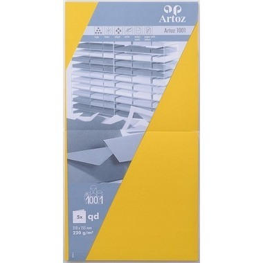 ARTOZ Cartoline 1001 310x155mm 107452262 220g, giallo sole 5 fogli