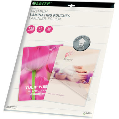 LEITZ Pochettes à plastifier A3 74890000 brillant, 125my 25 pcs.