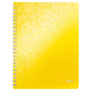 LEITZ Spiralbuch WOW PP A4 4638-00-16 gelb 80 Blatt