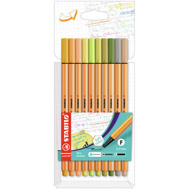 STABILO Fineliner Point 88 0.4mm 8810-22-5 10 colori ass.