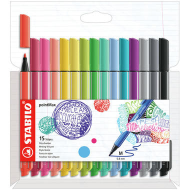 STABILO Fineliner PointMax 0.8mm 488/15-02 15 colori ass.
