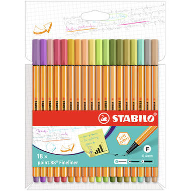 STABILO Fineliner Point 88 0.4mm 8818-2-5 18 colori ass.