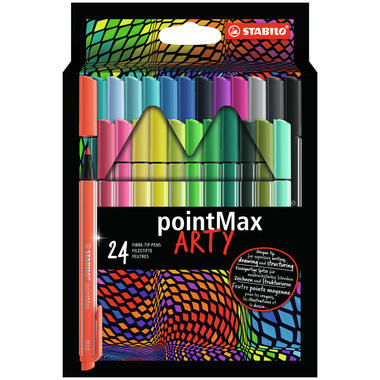STABILO Stylo fibrePointMax 0.8mm 488/24-2 24 couleurs ass.