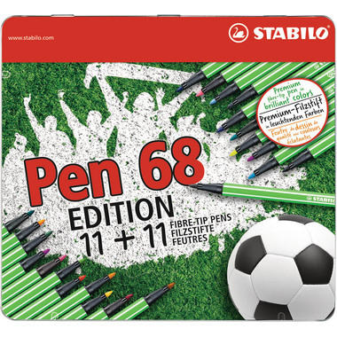 STABILO Penna Fibra 68 1mm 68/02-022-31 Green Edition 22 pezzi