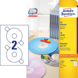 AVERY ZWECKFORM CD Labels Classic bianco L6043-25 117mm 50 pezzi