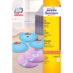 AVERY ZWECKFORM CD Labels SuperSize 117mm L7676-25 bianco, permanente 25x2 pz.