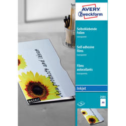 AVERY ZWECKFORM Ink-Jet Film A4 2501Z 0,17mm,autocollant 50 feuilles