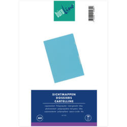 BÜROLINE Sichtmappen PP A4 667302 blau, matt 10 Stück